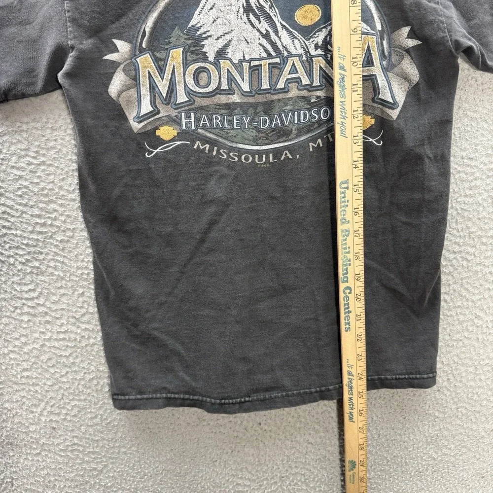 Vintage Harley Davidson Shirt Adult Small Black Biker Grunge Nature Faded USA - Picture 6 of 11